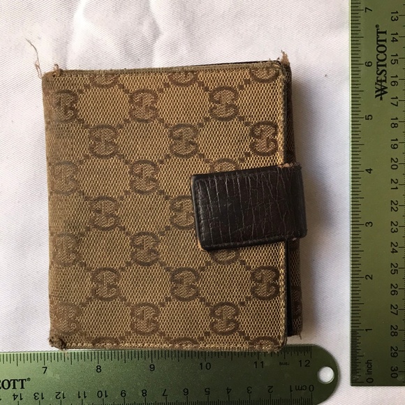 Gucci Beige Horsebit Vintage Web Gg Canvas Wallet - Picture 2 of 8